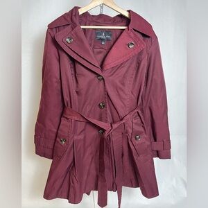 London Fog Women's Deep Red Trench Coat